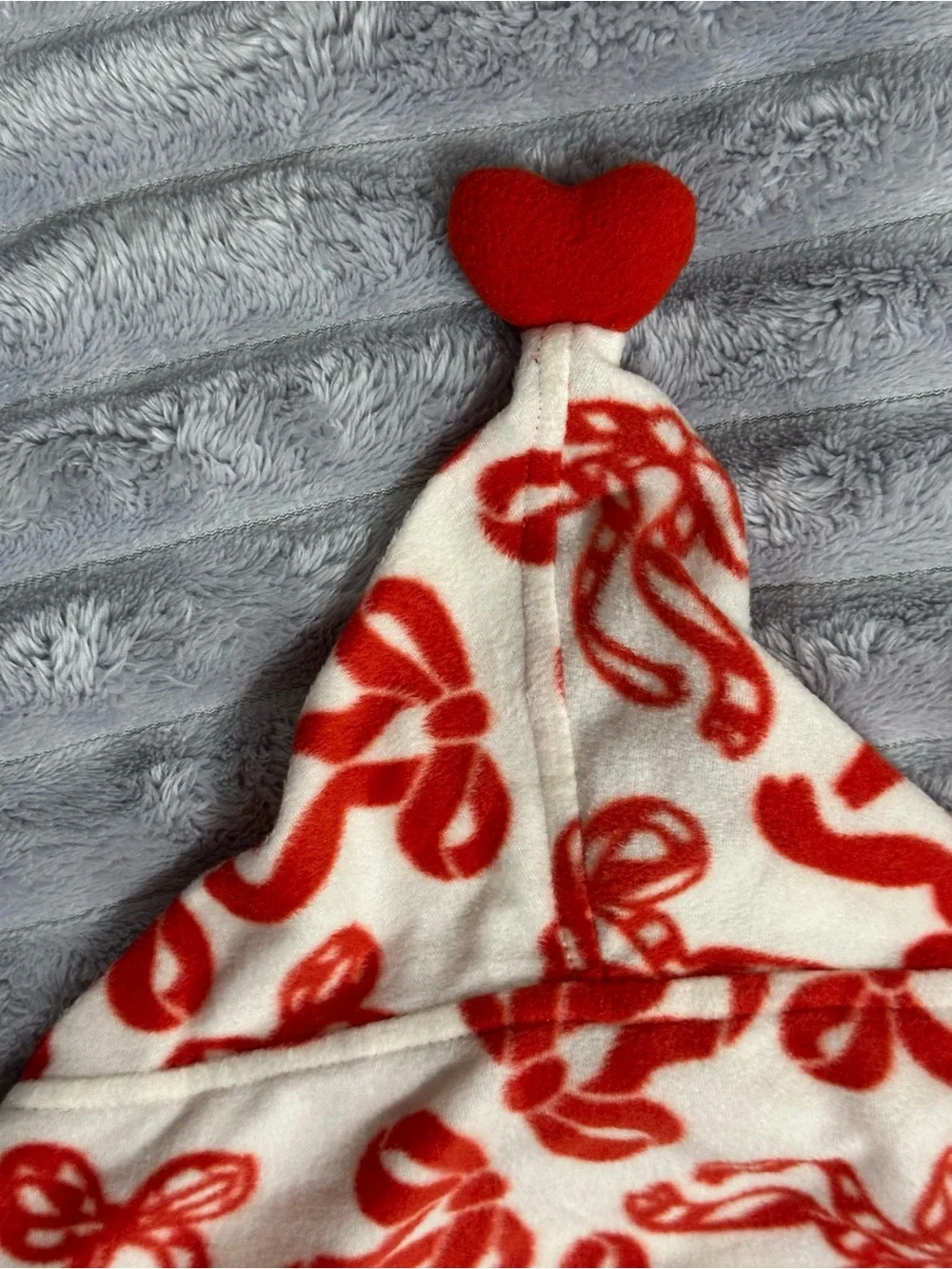 Cat & Jack Red Bow-Print Hooded One-Piece Pajamas